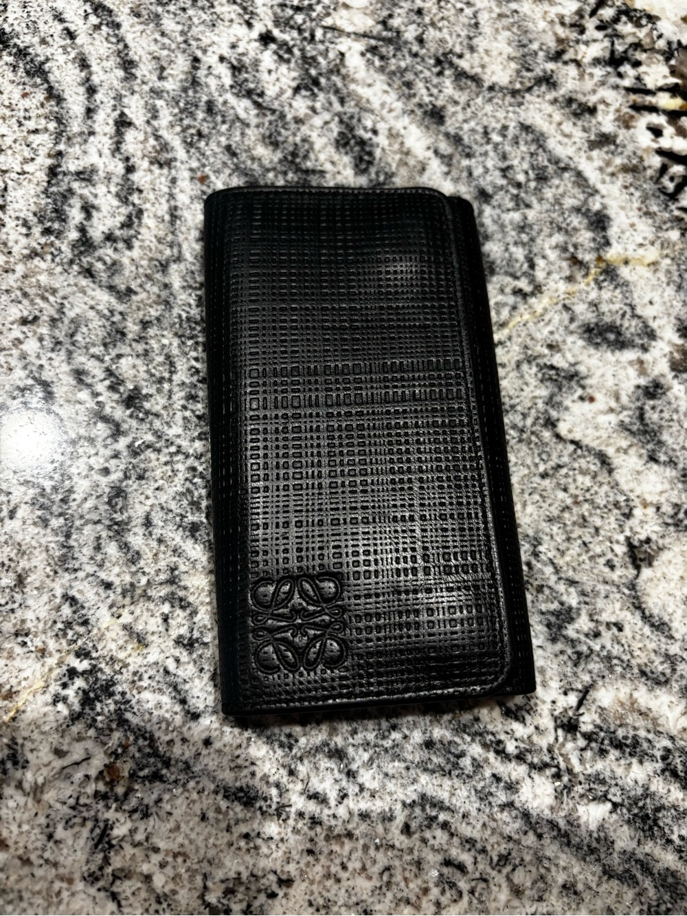 Loewe Black Leather key Holder with Embossed Logo